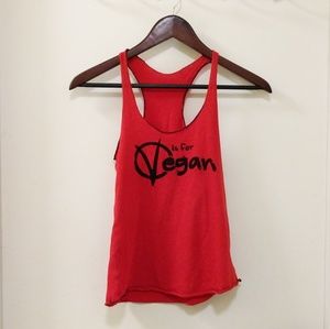Racerback Tank Top Vegan Graphic XS Red